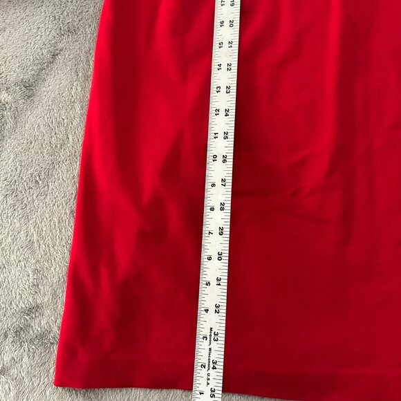 Chico's Eyelet Balloon Sleeve Ponte Dress Wild Poppy Red 2 Large 12 - Picture 4 of 6